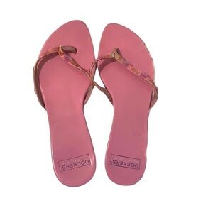Dockers for Women Slip On Flip Flops Patent Pink